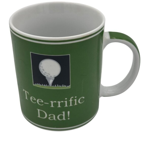 TeeRrific Dad Golf Mug By Ganz Green Ceramic Coffee Cup - Picture 1 of 4